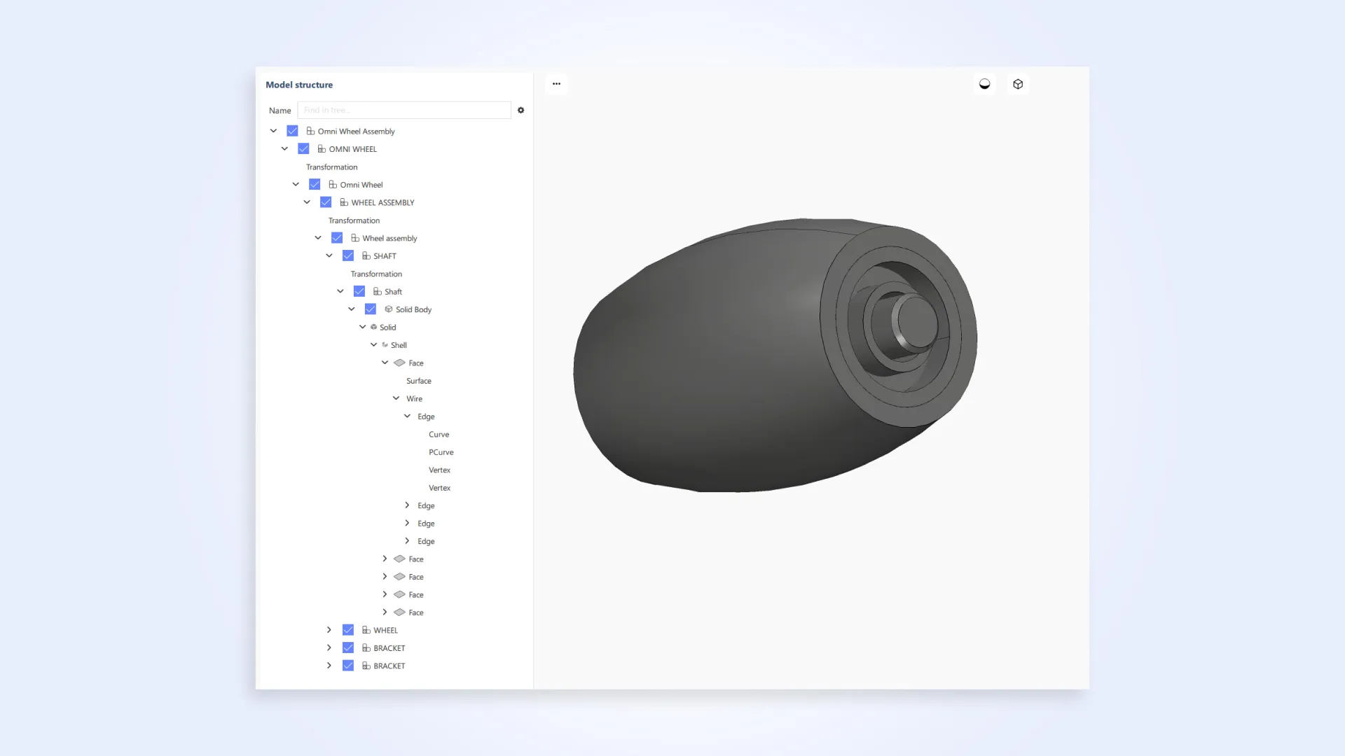 B-Rep structure of a part in the MTK data model