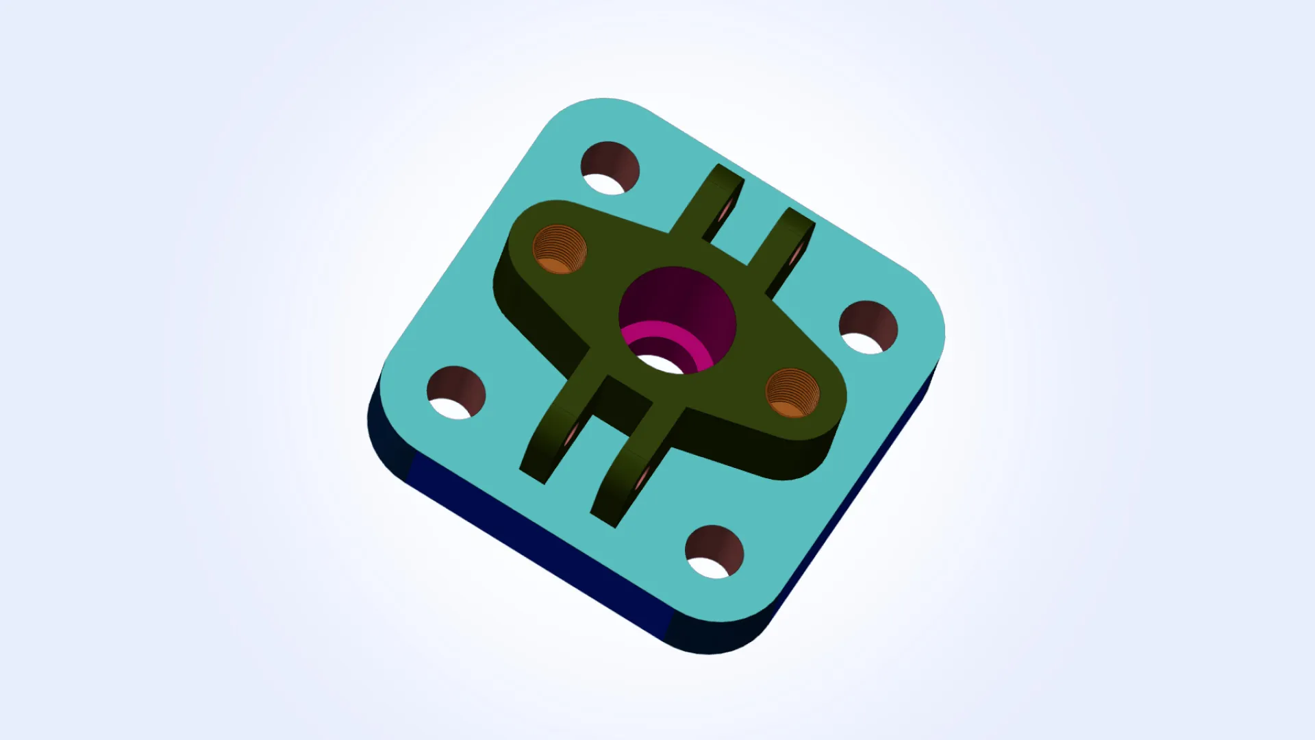 CNC machining features detected in a model imported from a STEP file CNC machining features detected in a model imported from a STEP file