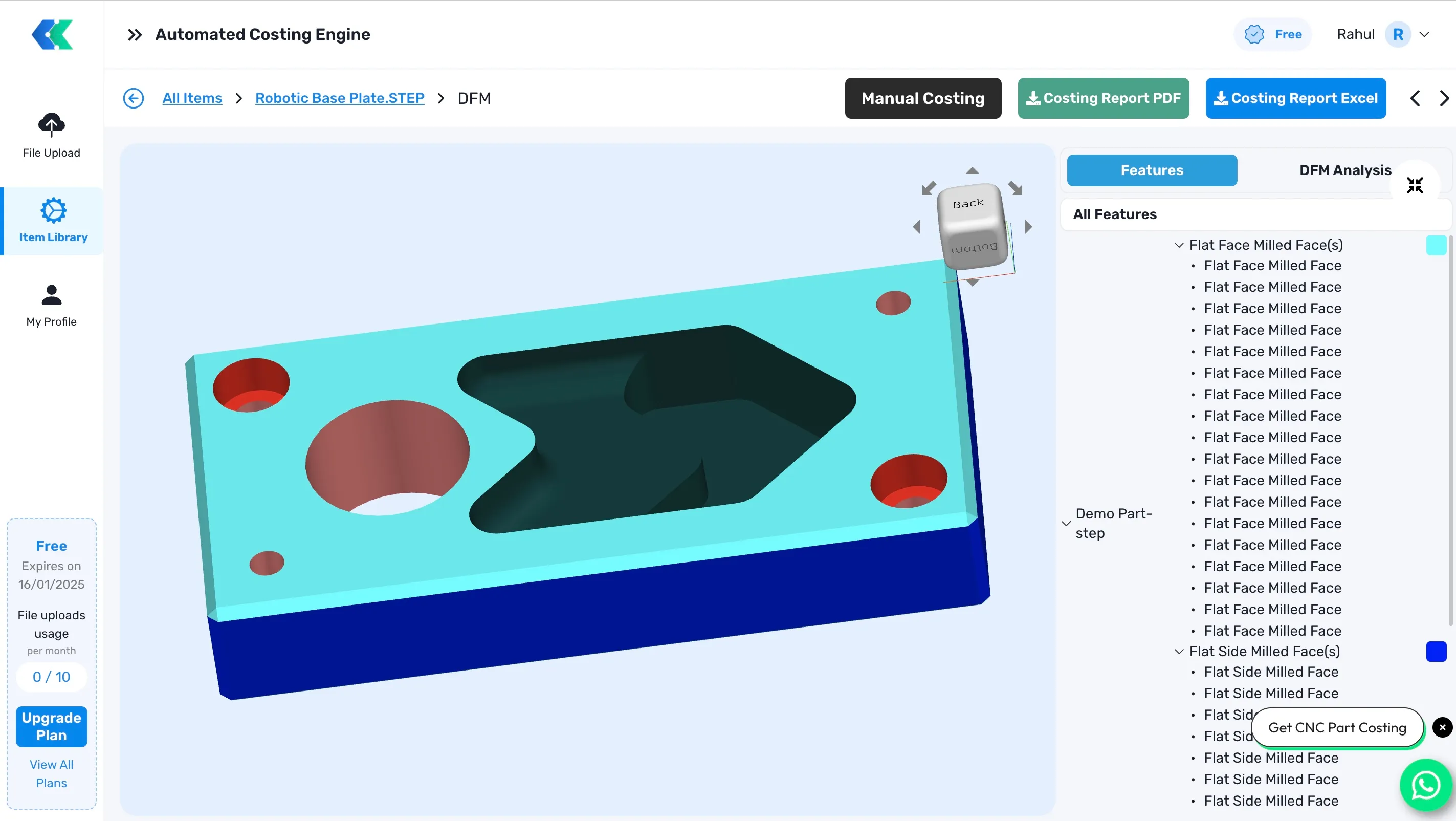 Feature recognition of an upload 3D model / Ace.kkonnect.io Feature recognition of an upload 3D model / Ace.kkonnect.io
