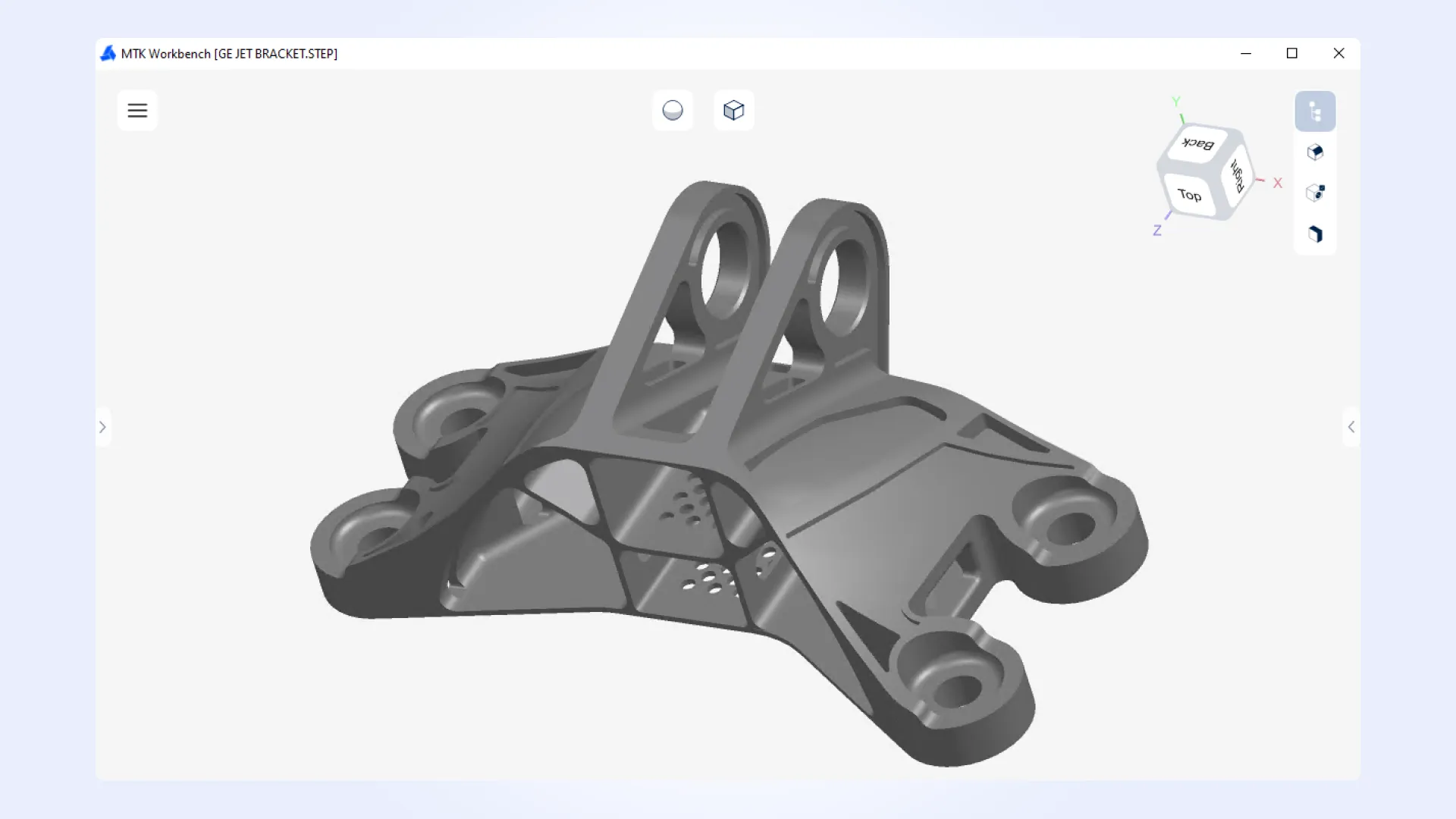 3D model displayed in MTK Workbench’s Shaded Without Boundaries mode 